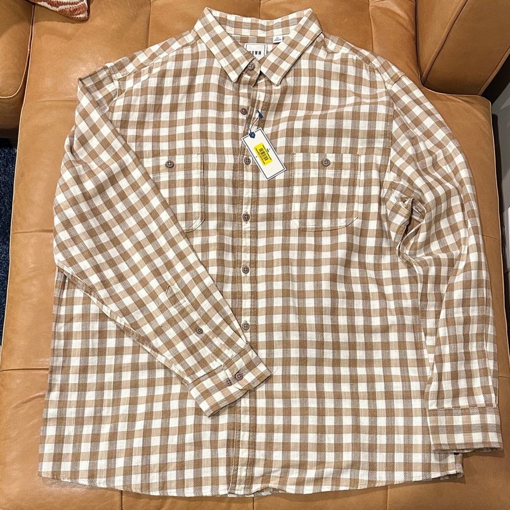 Classic Tan Checkered Men's Shirt